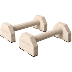 Lot de 2 barres parallèles - SPORTNOW - poignée Push-up - pompe parallele en bois de hêtre - antidérapantes - finition bois naturel