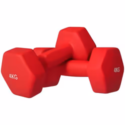 Lot de 2 haltères hexagonales - SPORTNOW - avec poignée antidérapante pour lentraînement à la maison 2 x 4kg rouge