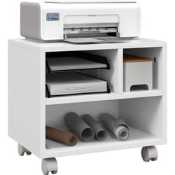 Support d'imprimante caisson de bureau 3 niches - dim. 40L x 30l x 36H cm - panneaux blanc