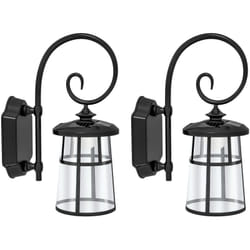 Lot de 2 appliques murales solaires LED extérieures métal ABS noir