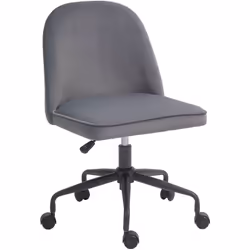 Chaise de bureau design réglable fonction bascule verrouillable aspect velours gris