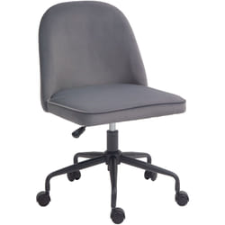Chaise de bureau design réglable fonction bascule verrouillable aspect velours gris