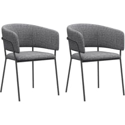 Homcom - Lot de 2 chaises design piètement acier noir aspect velours gris