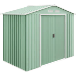 Outsunny - Abri de jardin - remise pour outils - cabanon porte verrouillable - dim. 213L x 130l x 185H cm - tôle d'acier vert pastel