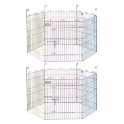Lot de 2 enclos PawHut pliant en métal pour chiens lapins rongeurs petits animaux intérieur et extérieur 12 panneaux 58 x 60 ...