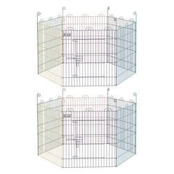 Lot de 2 enclos PawHut pliant en métal pour chiens lapins rongeurs petits animaux intérieur et extérieur 12 panneaux 58 x 60 cm