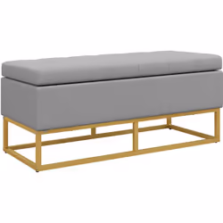 Cette magnifique banquette capitonnée style classique chic allie à la fois sobriété et raffinement. Son piètement métal doré  ...