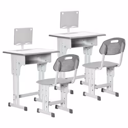 Bureau et chaise pour enfant HOMCOM - Lot de 2 - avec support de lecture casier crochet et porte stylo - hauteur réglable - g ...