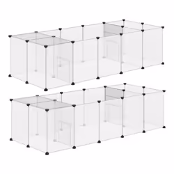 Lot de 2 enclos parc modulable pour petits animaux PawHut 40 panneaux pour lapin hamster chiot cochon 175 x 70 x 45 cm blanc