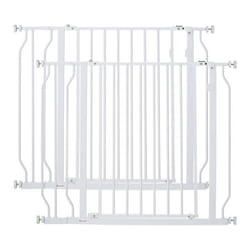 Lot de 2 barrières de sécurité pour animal PawHut longueur réglable escaliers couloirs portes sans perçage en acier ABS blanc