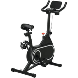 Sportnow - Vélo d'appartement réglable - vélo biking cardio - volant d'inertie 4 Kg, écran lcd, support Ipad, porte-gobelet - acier noir