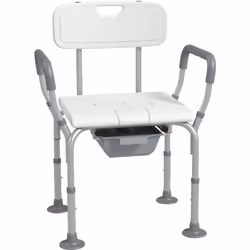 Découvrez la chaise de douche HOMCOM, idéale comme chaise pour toilette, siège de bain ou chaise percée. Cadre en aluminium r ...