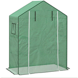 Outsunny - Bâche de remplacement serre de jardin dim. 140L x 73l x 190H cm - 2 fenêtres, porte zippée enroulable - pe anti-UV imperméable vert