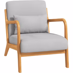 Laissez-vous séduire par le charme de ce splendide fauteuil lounge avec structure en bois d'hévéa et coussins aspect lin gris ...