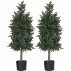 Apportez le charme de la verdure à votre espace sans les inconvénients ! Notre lot de 2 cèdres artificiels, de HOMCOM, offre  ...