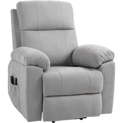 Fauteuil de massage fauteuil releveur électrique inclinaison réglable repose-pied ajustable tissu gris clair