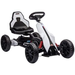 Kart électrique pour enfant HOMCOM 12V - Vitesse réglable 3-5km/h pour enfants de 3 à 8 ans - siège réglable - blanc