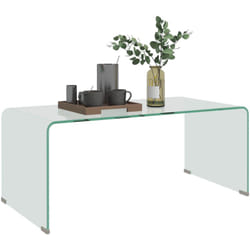 Table basse design contemporain dim. 80L x 45l x 35H cm verre trempé 10 mm