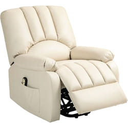 Fauteuil de relaxation électrique - fauteuil releveur inclinable - repose-pied ajustable - microfibre polyester beige clair