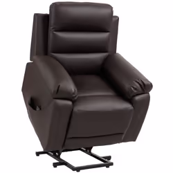 Fauteuil releveur électrique HOMCOM fonction massage inclinaison réglable 8 modes repose-pied ajustable chocolat 2 télécomman ...