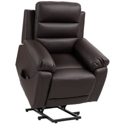 Fauteuil releveur électrique HOMCOM fonction massage inclinaison réglable 8 modes repose-pied ajustable chocolat 2 télécommandes