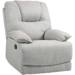 Fauteuil relax inclinable réglable repose-pied intégré tissu toucher lin gris clair