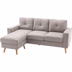 Laissez-vous séduire par le charme cosy et chic de ce superbe canapé d'angle réversible 3 places design scandinave. Son épais ...