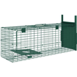 Outsunny - Piège de capture pour petits animaux type lapin rat - entrée, poignée - dim. 80L x 25l x 30H cm - acier vert