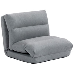 Fauteuil de sol canapé paresseux HOMCOM fauteuil convertible en lit inclinable 90° à 180° tissu - 70l x 72P x 56H cm - gris