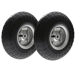 Lot de 2 Pneus Pneumatiques de Remplacement Outsunny Alésage de 16mm pour Chariot de Jardin Brouette et diable