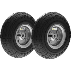 Lot de 2 roues pneus de remplacement dia. 255 mm alésage 16 mm moyeu métal caoutchouc
