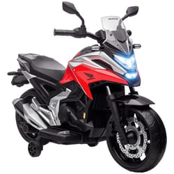 Moto électrique pour enfants 12V moto porteur Honda pour enfants 3 à 6 ans avec musique phares avec 2 roues dentraînement - rouge