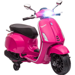 Aiyaplay - Scooter électrique enfant Vespa 6V - musiques, feu av, entrée usb, radio fm - 2 roues support aux. - rose