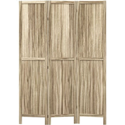 Homcom - Paravent séparateur de pièce 3 panneaux pliables dim. 120L x 170H cm bois de pawlonia