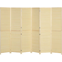Homcom - Paravent séparateur de pièce 6 panneaux pliables dim. 270L x 180H cm bois de bambou