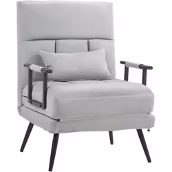 Transformez facilement ce fauteuil élégant en un confortable lit d'appoint. Fabriqué à partir d'un cadre en acier robuste, re ...