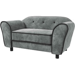 Canapé pour chien design - coussin déhoussable - dim. 74L x 41l x 32,5H cm - velours gris