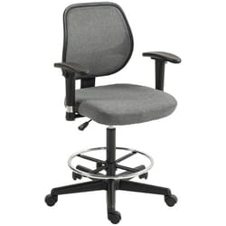 Fauteuil de bureau - Vinsetto - chaise de bureau assise haute réglable accoudoirs dim. 60l x 57P x 97-119H cm sur roulettes gris