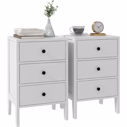 Transformez le style de votre chambre avec notre table de chevet lot de 2 HOMCOM. Grâce à ses 3 tiroirs, chaque table de nuit ...