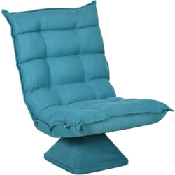 Homcom - Fauteuil relax grand confort pivotant inclinaison réglable 5 niv. épais garnissage mousse haute densité tissu velours microfibre turquoise