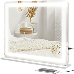 Miroir Lumineux led tactile intensité 3 modes d'éclairage grossissement 10X charge usb