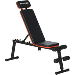 Sportnow - Banc de musculation pliable inclinable abdominaux - 4 coussins presse-jambes - acier pu rouge noir