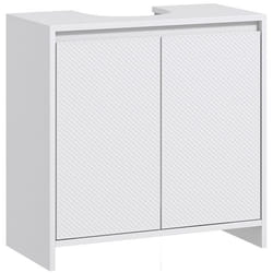 Meuble sous vasque - HOMCOM - 2 portes avec étagère réglable armoire de rangement pour lavabo 60l x 30P x 60H cm blanc