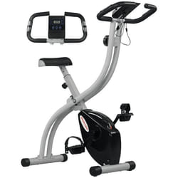 Vélo dappartement pliant - SPORTNOW - vélo de fitness - 8 niveaux de résistance - selle réglable - écran LCD - acier gris