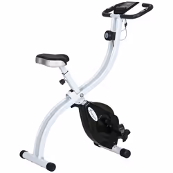 Vélo dappartement pliant - SPORTNOW - vélo de fitness - 8 niveaux de résistance - selle réglable - écran LCD - acier blanc