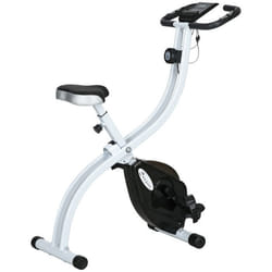 Vélo dappartement pliant - SPORTNOW - vélo de fitness - 8 niveaux de résistance - selle réglable - écran LCD - acier blanc