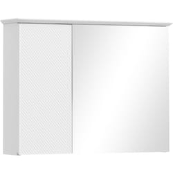Homcom - Armoire murale miroir salle de bain design contemporain 2 portes étagères dim. 65L x 15l x 49H cm blanc