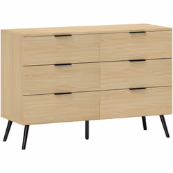 Vous cherchez des solutions de rangement et une nouvelle décoration pour votre chambre à coucher ? Dotée de 6 tiroirs, la com ...