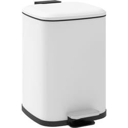 Homcom - Poubelle de cuisine 12L - poubelle de salle de bain à pédale - seau amovible - métal blanc noir