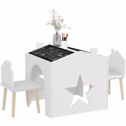 Transformez l'espace de votre enfant avec l'ensemble AIYAPLAY, comprenant une table avec un plateau noir incliné et des pieds ...